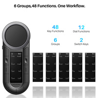 Teclado de Acceso Rápido Inalámbrico Huion K40, Teclado Ergonómico de Una Mano con Pantalla OLED, Mini Teclado Rotatorio Doble