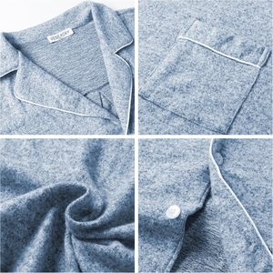 <span class=keywords><strong>Pigiama</strong></span> da <span class=keywords><strong>uomo</strong></span> a manica lunga in morbido maglia con <span class=keywords><strong>pigiama</strong></span> Button-Down con tasche S-2XL taglie traspiranti - Product Image 6