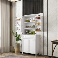 Buffet de cuisine moderne de luxe en panneau MDF blanc, réglable, pour salles à manger et salons, hôtels, meubles de maison