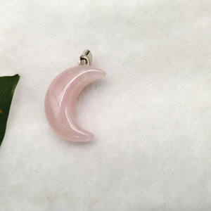 Liontin Batu Permata Chakra Reiki Bentuk Bulan Sabit untuk Pembuatan Perhiasan Kalung Anak-Anak - Product Image 6