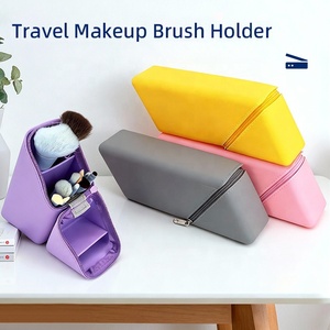 Silicone Desktop Dual-use Student Simple Pencil case diamond Zipper Silicone Stationery Storage Bag Stationery Pencil Case - Product Image 2