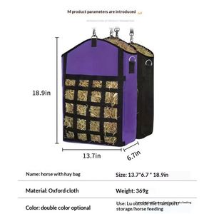 Wholesale New Style Large Capacity Nylon Foldable Horse Feeding & Checkered Horse Grass Withered Grass Storage Bag Outdoor Use - Product Image 3