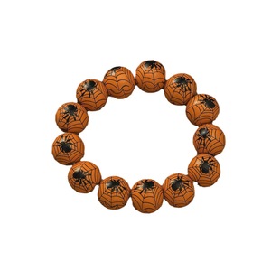 Fashion <b>Personalised</b> Pumpkin Spider Print <b>Beaded</b> <b>Bracelet</b> Jewelry Halloween Wooden Beads <b>Bracelet</b> for Party - Product Image 3