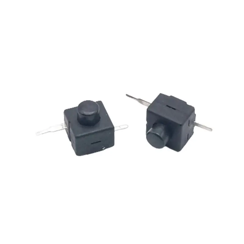 Interruttore torcia 8.3*8.3mm 2-pin SMD nero on off interruttore a pulsante torcia a luce forte