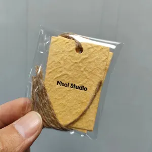 כרטיס תודה מנייר זרעים בהתאמה אישית כרטיסי תודה לסביבה- נייר קראפט חום מתקפל לזרעים