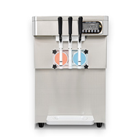 Machine à glaces aux fruits et au lait trois couleurs et trois saveurs, certifiée CE ETL, en acier inoxydable, nouvelle génération, haute productivité, en promotion