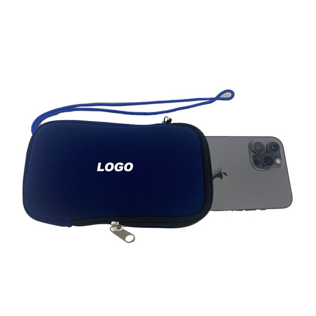 Universal Cell Phone Sleeve Mobile Case Bag Neoprene Phone Pouch with Zipper Wrist Strap