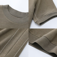 T-shirt vintage uni haut de gamme pour homme, en tricot à col rond et manches courtes, en fibre de viscose, chaud, doux pour la peau, couche de base
