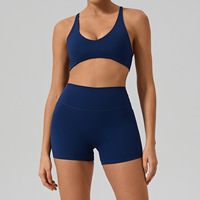 Ensembles de yoga pour femmes effet seconde peau, dos ouvert, séchage rapide, respirants, en polyester/nylon, taille haute, tenues de fitness pour la course et le sport