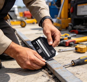 Règle de mesure de fissures en plastique format carte de poche avec logo personnalisé pour l'inspection des fissures dans le bâtiment et l'ingénierie structurelle - Product Image 5