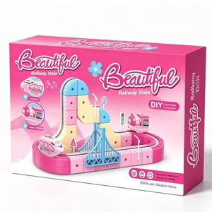 Nouveau train électrique 3D pour filles, circuit flexible magique rose, jouet de course, <span class=keywords><strong>voiture</strong></span> éducative, cube, engrenage, fusion, rail, éclairage pour enfants - Product Image 6