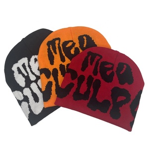 <span class=keywords><strong>Bonnet</strong></span> unisexe MEA CULPA Y2K <span class=keywords><strong>Bonnet</strong></span> court <span class=keywords><strong>en</strong></span> tricot jacquard avec logo personnalisé 100% Chapeaux d'hiver <span class=keywords><strong>en</strong></span> acrylique pour adultes pour le voyage - Product Image 1