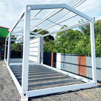 Structure de maison préfabriquée en acier respirante et détachable, type conteneur de bureau carré, avec panneaux sandwich à verrouillage rapide pour snack-bar, marque SS, garantie 1 an