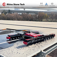 Outils de lavage photovoltaïque humides et secs certifiés CE, équipement à batterie au lithium, largeur de nettoyage de 1,3 m, robot de nettoyage de panneaux solaires