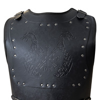 Armure de poitrine de guerrier, armure médiévale en cuir PU pour hommes, LARP Cosplay