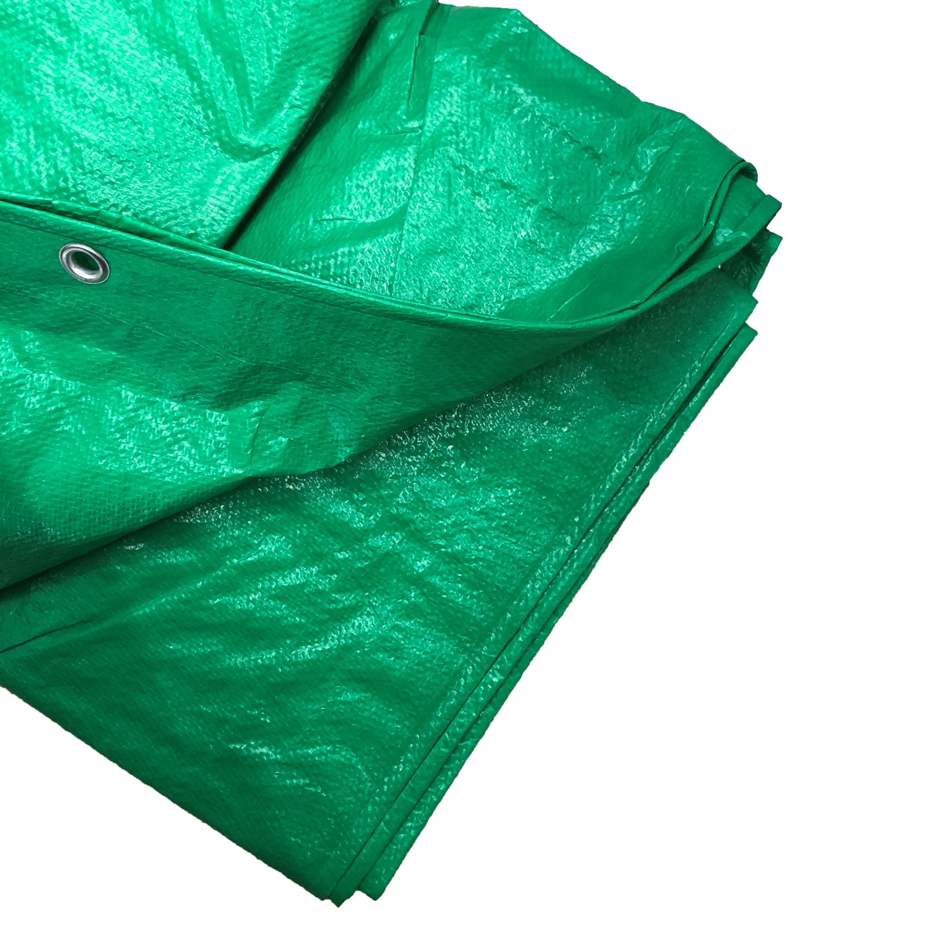 Multi-purpose Outdoor Personalizzata Copertura di PE Laminato Verde di Plastica di Colore Bianco Impermeabile In Tessuto Poly Tarp Telone Auto