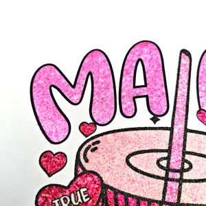 EYD logo personnalisé fer sur patchs t-shirt Chenille vinyle silicone maman fête des mères chaleur couleur presse transfert vêtements - Product Image 4