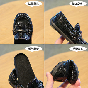 รองเท้าเด็กผู้ชายแบบสวม สไตล์อังกฤษ สำหรับฤดูใบไม้ผลิและฤดูใบไม้ร่วง พื้นยางกันลื่น หุ้มข้อต่ำ สีขาว/ดำ/น้ำตาล ดีไซน์อเนกประสงค์ ผลิตจากวัสดุคุณภาพ - Product Image 6