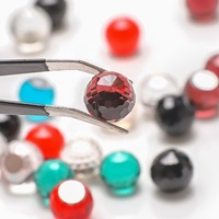 6mm 8mm 10mm 12mm boules de cristal à fond plat perles de verre rondes à facettes colorées pour la fabrication de bijoux bricolage artisanat Nail Art breloques