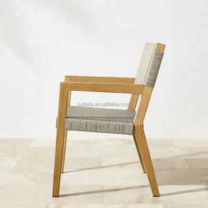 Phong Cách Gỗ Tếch Đồ Nội Thất Ngoài Trời Bền Bằng Gỗ Mây Wicker Bàn Ăn Đặt Patio Ghế Cho Căng tin - Product Image 3