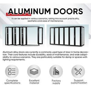 Porte extérieure pliante haut de gamme en aluminium avec double vitrage trempé, résistante aux intempéries, insonorisée, longue durée de vie pour - Product Image 4