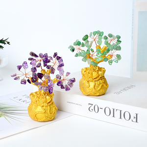 Arbre à Argent en Cristal Naturel en Gros, Gravier de Cristal et Éclats d'Améthyste pour la Décoration Intérieure - Product Image 1