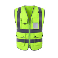 Gilet de sécurité haute visibilité en maille fluorescente pour travailleurs, classe 2, noir, bleu, rouge, vêtements de protection réfléchissants