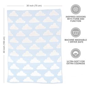 Baby Blanket - <strong>Blue</strong> Elephant Ultra Soft Thick for Newborns, Throw Blanket for <strong>Crib</strong>, Stroller Cover | Perfect Baby Gift - Product Image 6