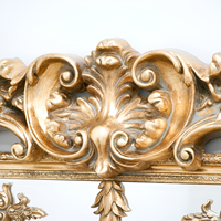 Grand Miroir de Sol Doré Luxe Style Baroque, Sculptures Robustes, Décoration Autonome