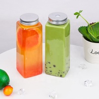 Best Verkopende 500Ml Vierkante Vorm Plastic Pot Bpa Gratis Vruchtensap Watercontainer Met Aangepaste Logo