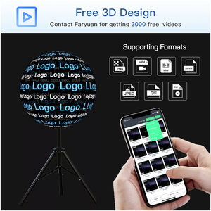 HD 65cm 4 lưỡi Wifi Holographic LED hiển thị Máy nghe nhạc quảng cáo 3D <span class=keywords><strong>Hologram</strong></span> Fan - Product Image 4