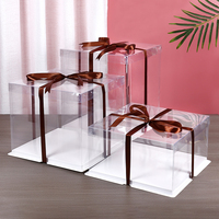 Boîte d'emballage en PET légère, prête à assembler, transparente, pliable, en plastique, pour cadeaux de fête, emballage de cadeaux
