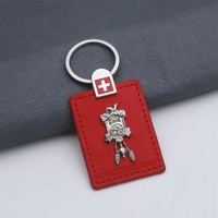 Porte-clés Souvenir Ville et Campagne avec Breloques Émaillées, Étiquettes en Cuir PU, Cadeaux Personnalisés Thème Voyage et Entreprise