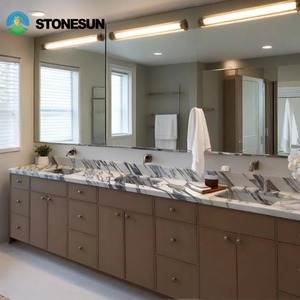 Mobile Bagno Sospeso in Marmo Calacatta Viola Personalizzato StoneSun per Arredamento Interno di Ville Moderne <span class=keywords><strong>e</strong></span> Hotel - Product Image 2