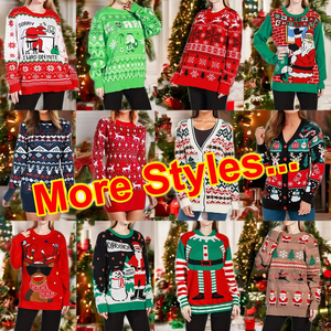 <span class=keywords><strong>Pull</strong></span> européen américain chandails pour femmes chandails de Noël moche personnalisés pulls tricotés unisexes fabricants de chandails de Noël - Product Image 4