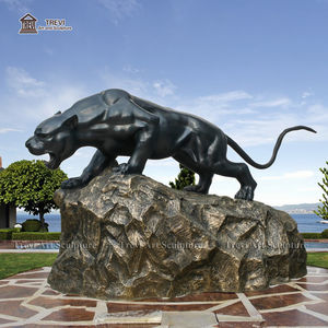 Satılık yaşam boyutu siyah bronz panter heykeli leopar heykel - Product Image 3