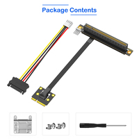 Kabel Riser Mini PCIe ke PCIe 16X Fleksibel dengan Pelindung EMI dan Daya SATA+4Pin untuk GPU Eksternal Laptop & Desktop
