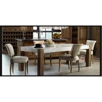 Mobilier de luxe moderne personnalisé de haute qualité pieds en bois massif table à manger en marbre