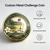 Pièce commémorative en gros Golf Legends 2026 – Pièce de défi personnalisée en métal pour tournoi sportif, souvenir et cadeau de collection