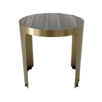 Canapé de luxe Table basse d'angle rectangulaire Salon moderne Meubles de décoration intérieure Table d'appoint en bois et marbre