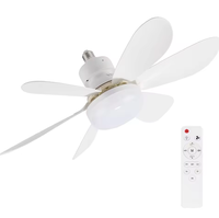 Ventilateur de plafond LED moderne avec télécommande E27, 3 couleurs, intensité variable, 3 vitesses de vent, 30W 40W, pales amovibles