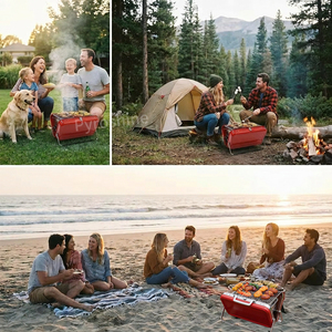 Barbecue portable <span class=keywords><strong>en</strong></span> acier inoxydable de qualité supérieure, mini grill au charbon de <span class=keywords><strong>bois</strong></span> <span class=keywords><strong>pour</strong></span> le camping, la <span class=keywords><strong>terrasse</strong></span>, les fêtes <span class=keywords><strong>en</strong></span> plein air - Product Image 6
