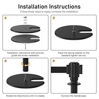 Poteau de guidage rétractable en acier inoxydable de 2 m de haute qualité, barrière de contrôle de foule pour concerts, support de file d'attente à vendre