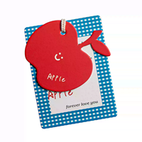 Cordon à fermoir à pression en carton souple de forme spéciale, à deux couches, pour vêtements pour enfants, avec impression de logo personnalisé, pour garçons et filles, destiné aux détaillants de boutiques