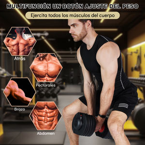 Ensemble d'haltères réglables 2,5-24 kg en acier inoxydable de qualité supérieure, livraison rapide depuis l'Espagne, équipement de fitness professionnel pour la maison et la salle de sport - Product Image 4