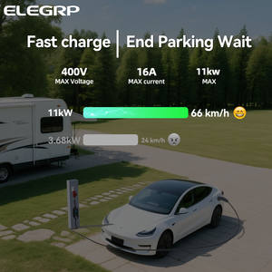 Stations de recharge pour véhicules électriques ELEGRP, norme européenne AC 16A, type <span class=keywords><strong>2</strong></span>, EVSE, chargeur de véhicule électrique portable 11KW pour usage domestique - Product Image 3