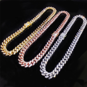 Precio al por mayor Gargantilla Bling Hip Hop de 12.5mm, Cadena de Eslabones Cubanos Gruesos Iced Out en Plata o Oro, Joyerí<span class=keywords><strong>a</strong></span> para Hombre y Mujer - Product Image 2