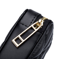 Nouveau design de sac de rouge à lèvres pour femmes Mini pochette de maquillage en cuir véritable avec miroir antivol fermeture à glissière portefeuille court