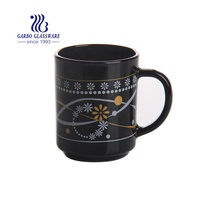 Vente en gros de tasses en verre opale de luxe modernes, écologiques, résistantes à la chaleur, de 8 oz, de couleur noire, élégantes et personnalisées, de la marque Garbo, à prix abordable, pour le thé et le camping