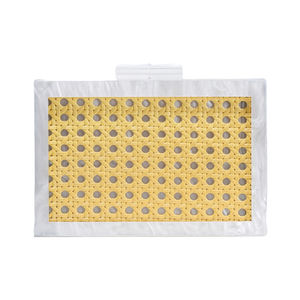 Sac à main élégant en rotin et acrylique pour femme, pochette de soirée marbrée stylée, sac carré pour la plage et les soirées en bord de mer - Product Image 5